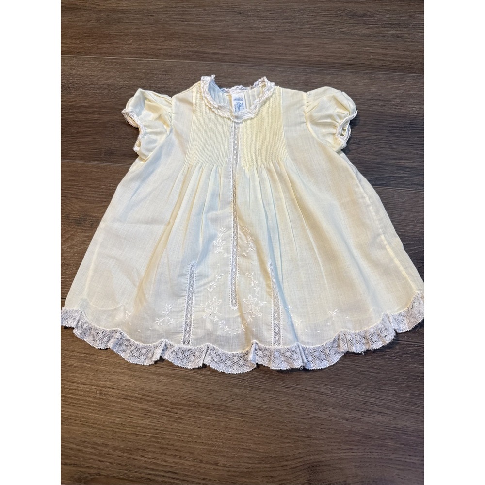 Feltman Brothers Vintage Yellow Girls/Doll Dress With White Lace Collar EUC 6-12